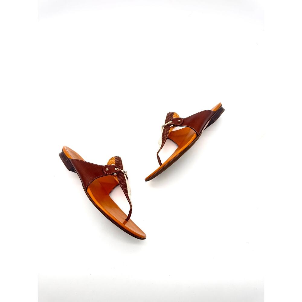 Gucci Mustard Yellow Suede Horsebit Thong Sandals Women’s 7.5B - Picture 8 of 9